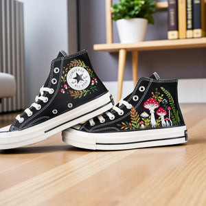 Converse Embroidered Mushroom High Tops