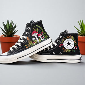Converse Embroidered Mushroom High Tops