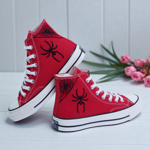 Converse Hand-Embroidered Spider Web High Top Shoes