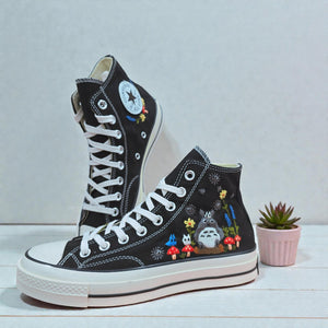 Converse Embroidered Cute High Top Shoes