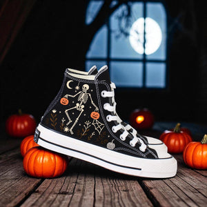 Converse Embroidered Custom Skeleton Shoes