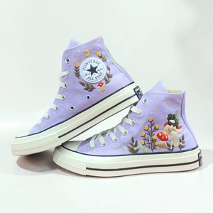 Converse Hand-Embroidered Mushroom High Top Shoes