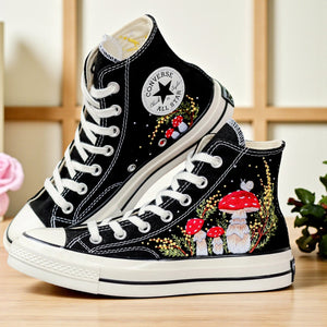 Converse Hand-Embroidered Floral Mushroom High Tops