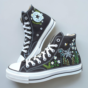 Converse Hand-Embroidered Spider Web Shoes