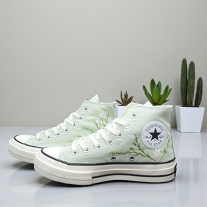 Converse Embroidered Sage Green Shoes