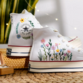 Personalized Name & Date Wedding Hand-Embroidered Sneakers