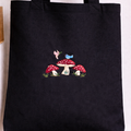 Adorable Tote Bags - Hand-Embroidered Mushroom Design