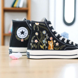 Converse Embroidered Aesthetic Cute Shoes