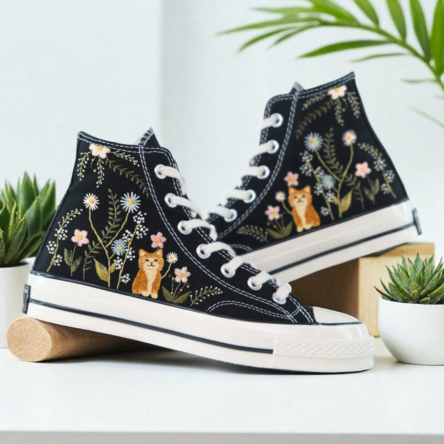 Converse Embroidered Aesthetic Cute Shoes