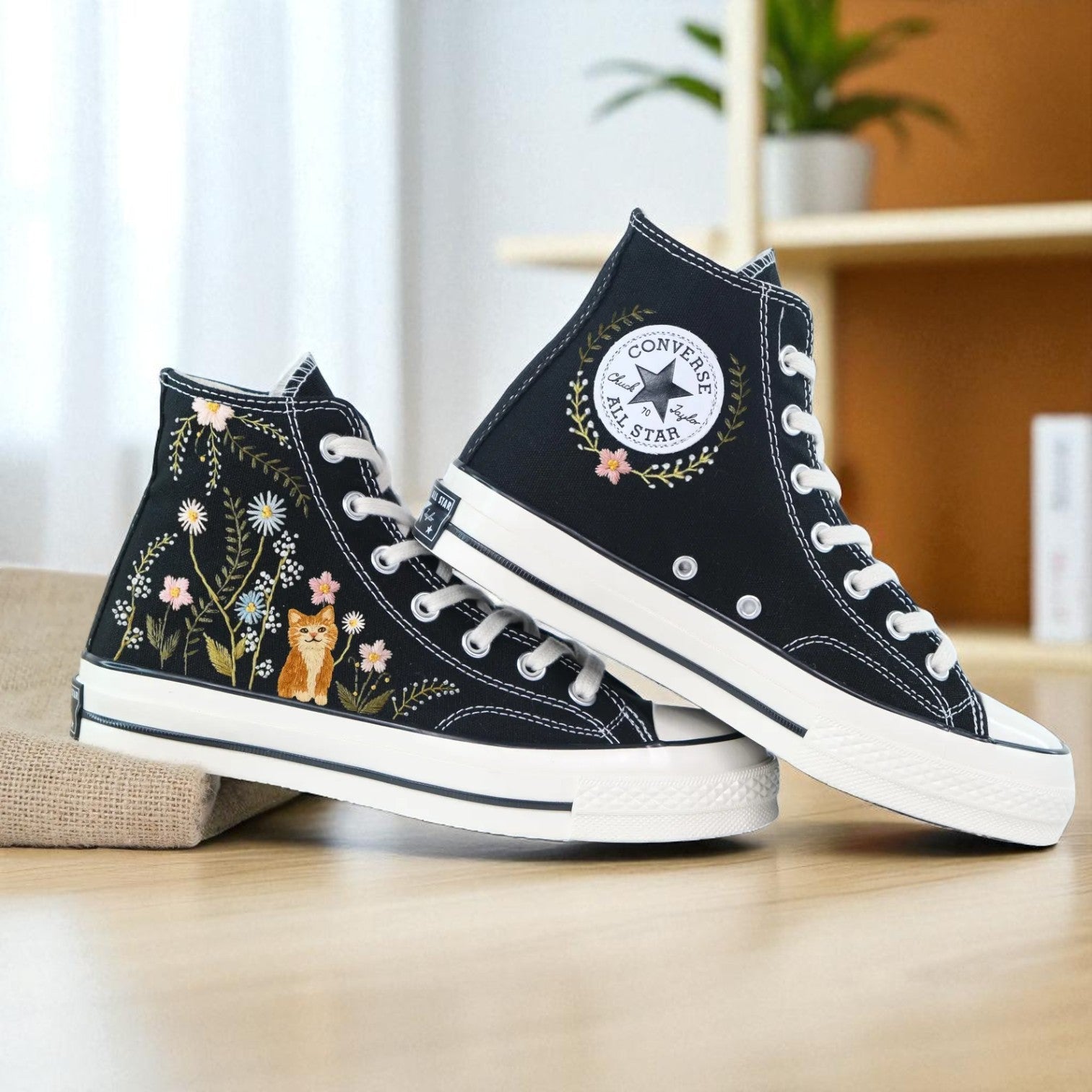 Converse Embroidered Aesthetic Cute Shoes