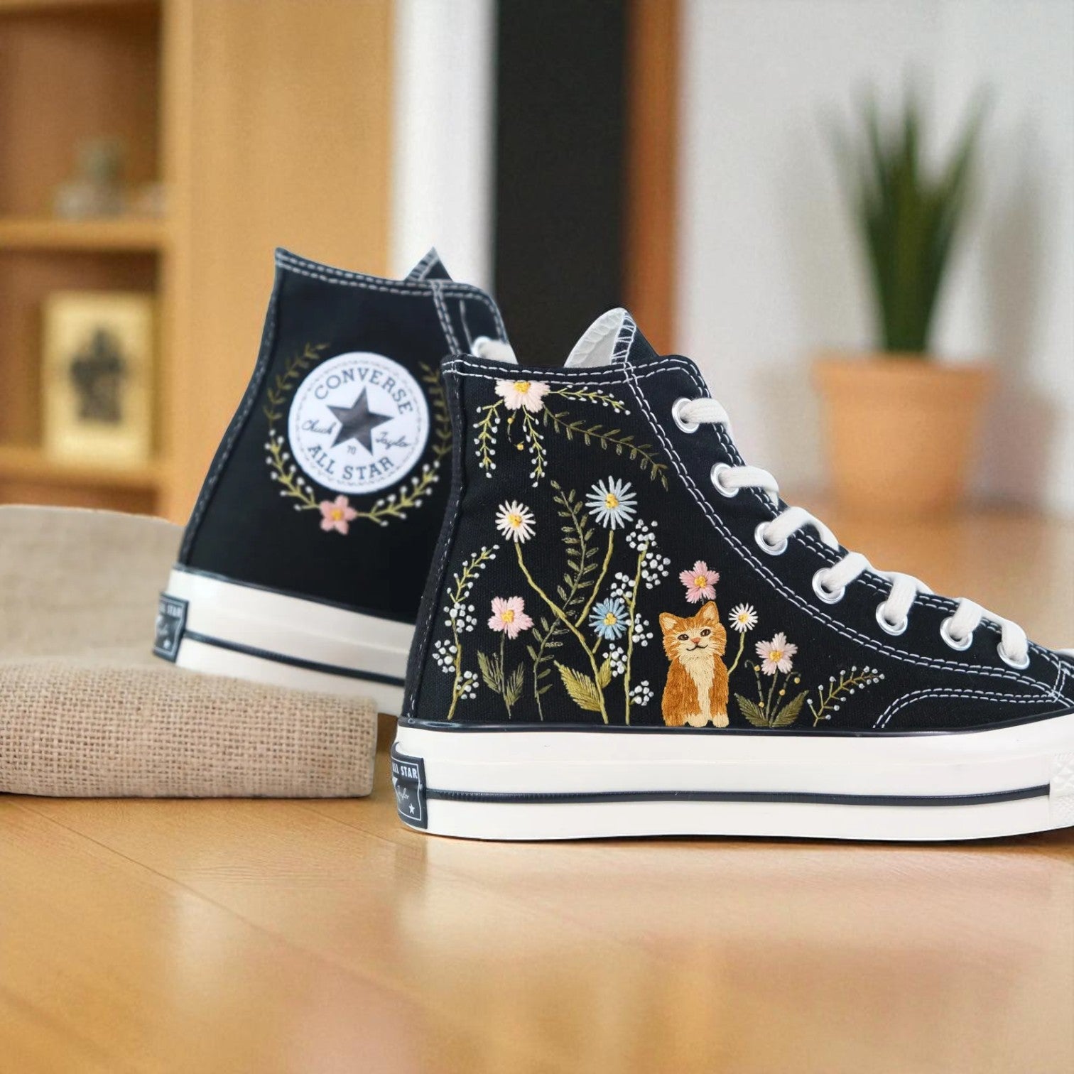 Converse Embroidered Aesthetic Cute Shoes