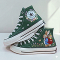 Embroidered Bunny Converse Shoes - Personalized Floral Art