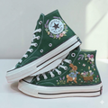 Embroidered Converse Bunny Shoes with Floral Design