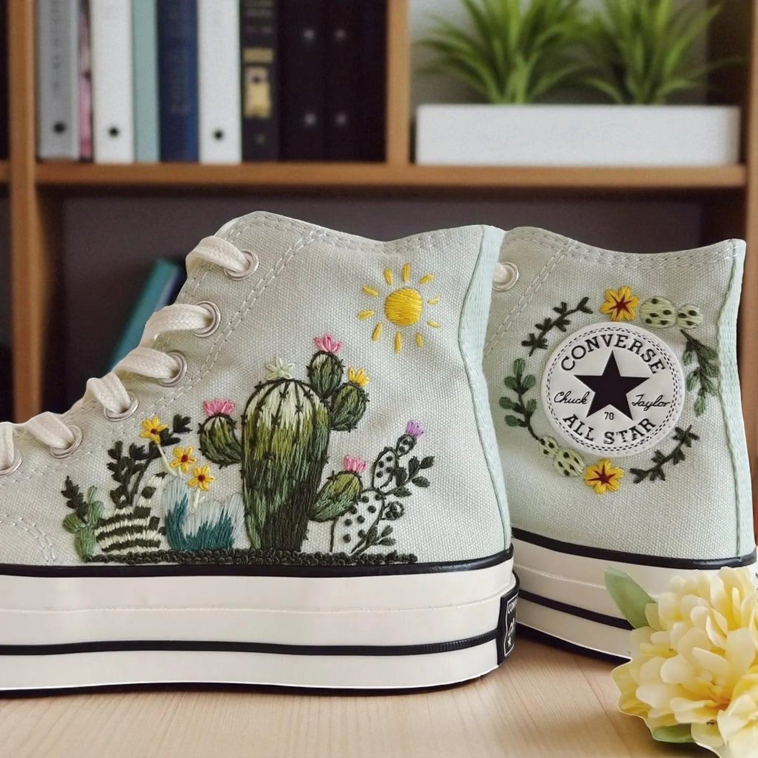 Converse Embroidered Cactus Shoes