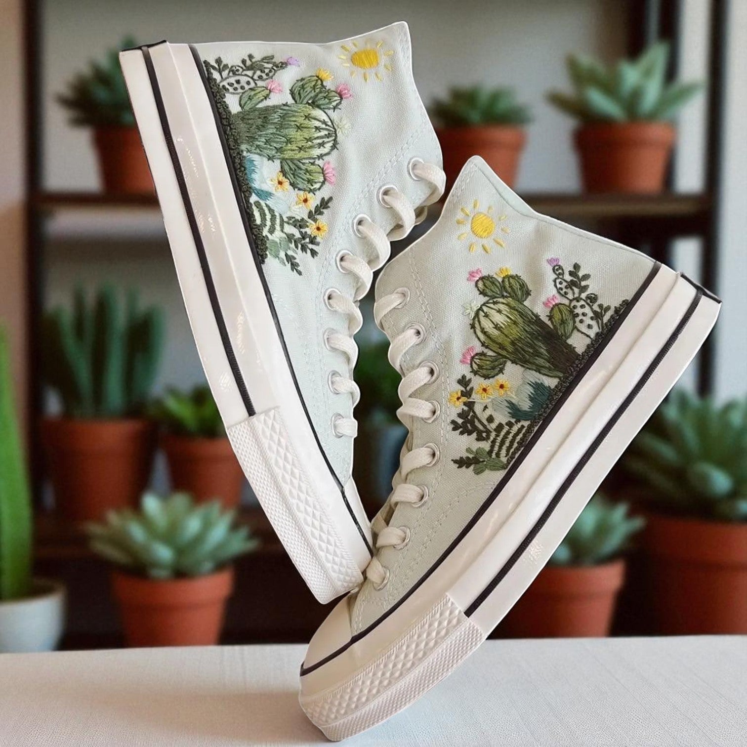 Converse Embroidered Cactus Shoes