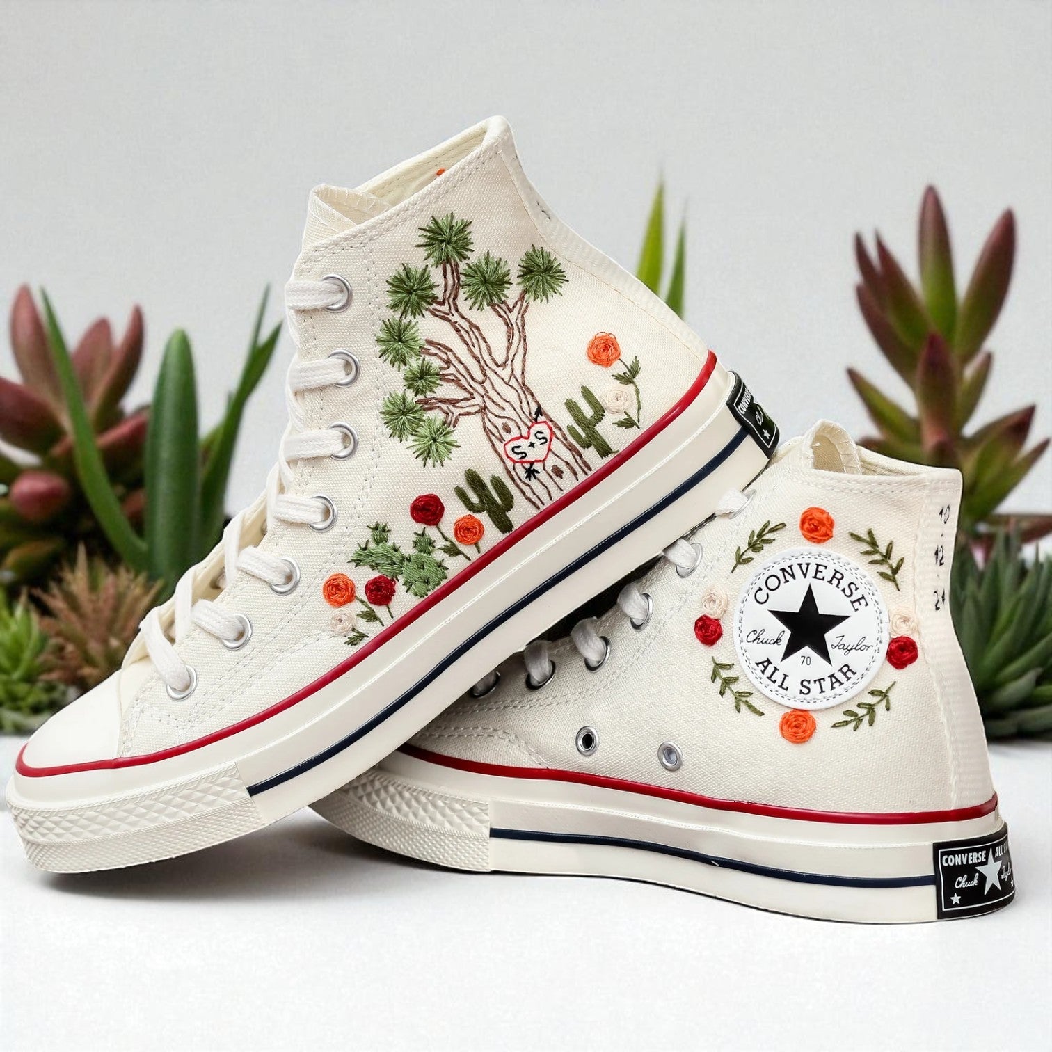 Converse Embroidered Cactus Shoes