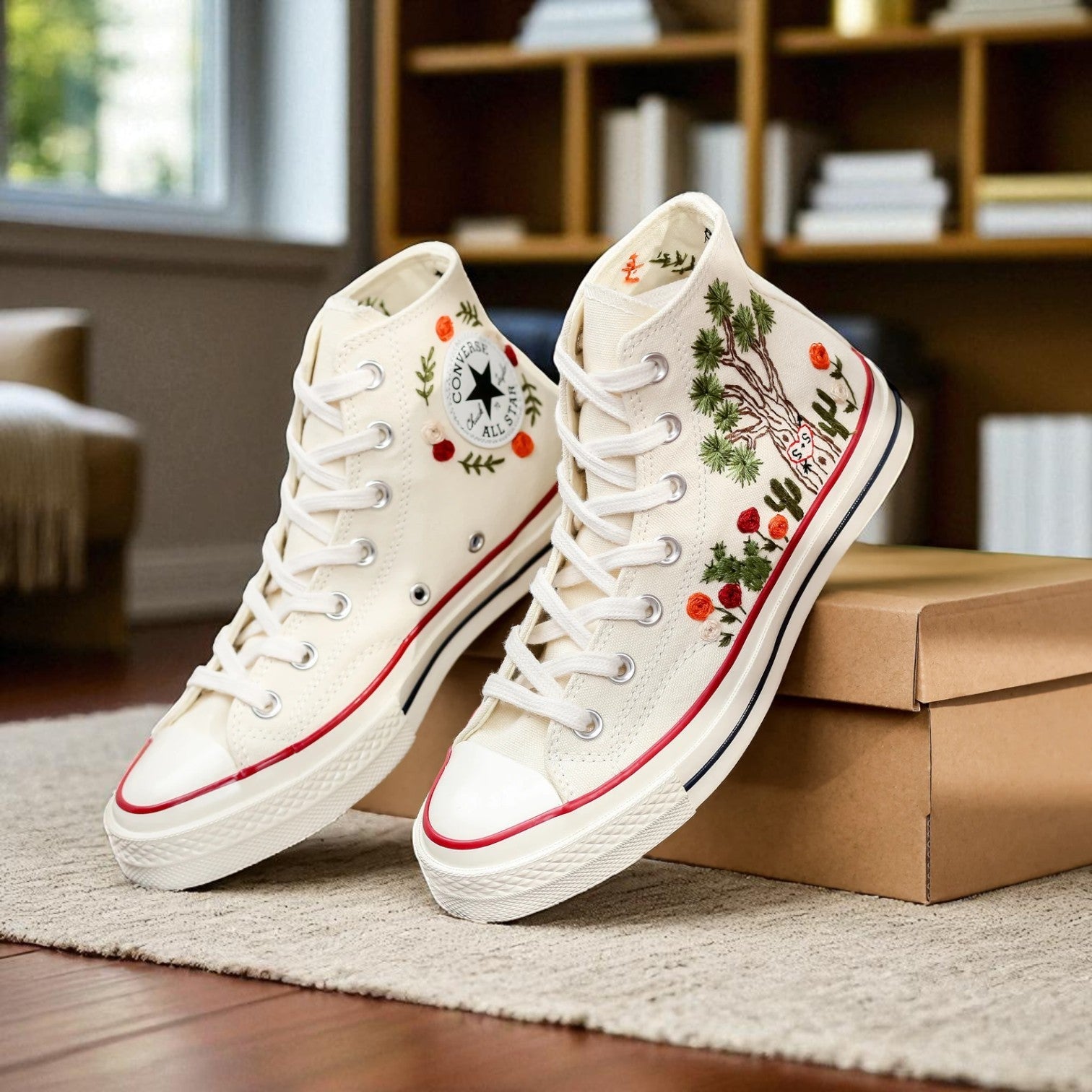 Converse Embroidered Cactus Shoes