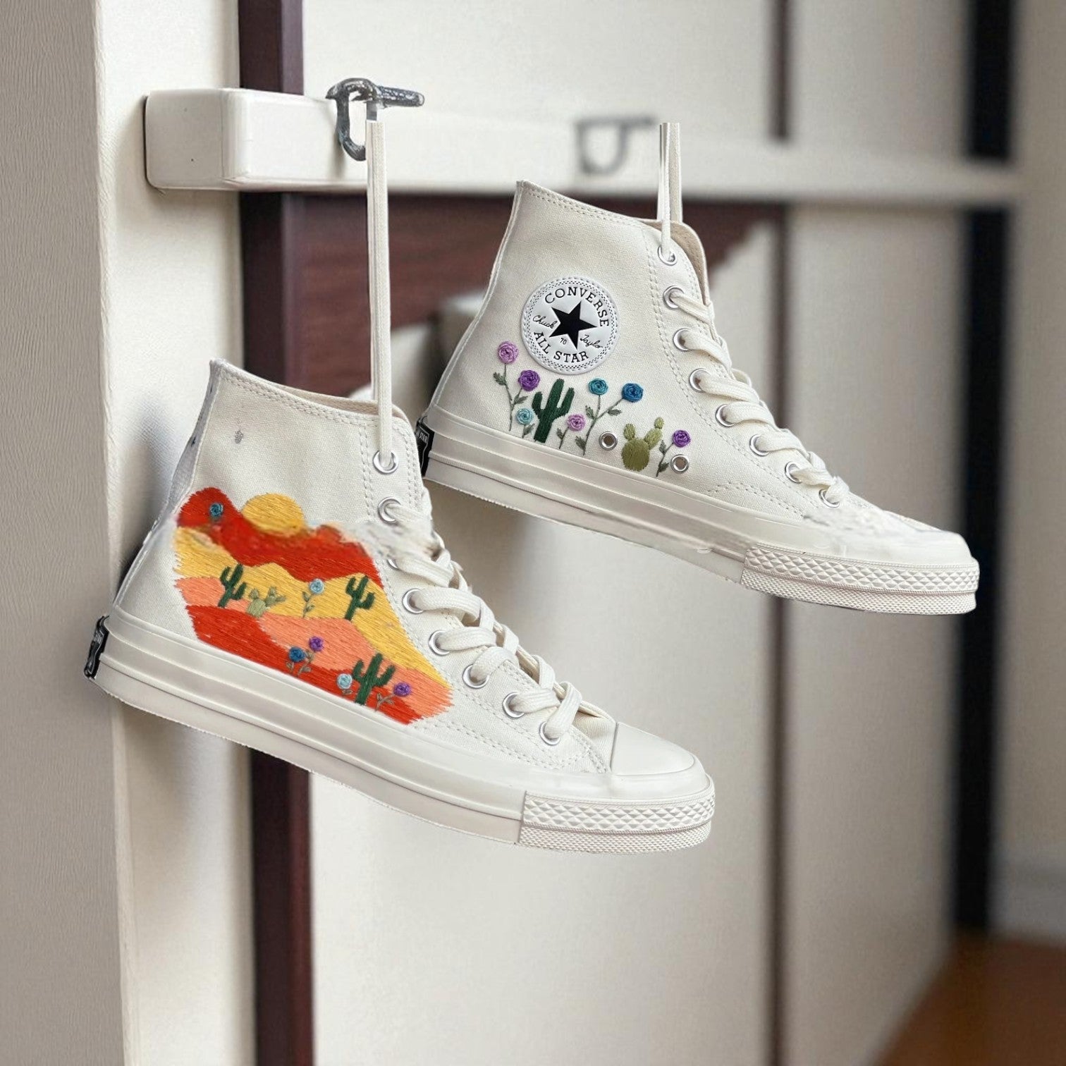 Converse Embroidered Cactus High Top Sneakers