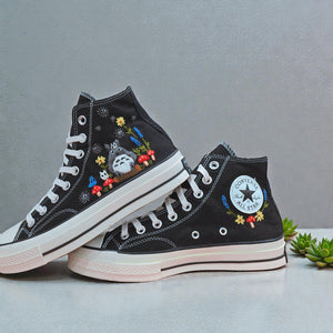 Converse Embroidered Cute High Top Shoes