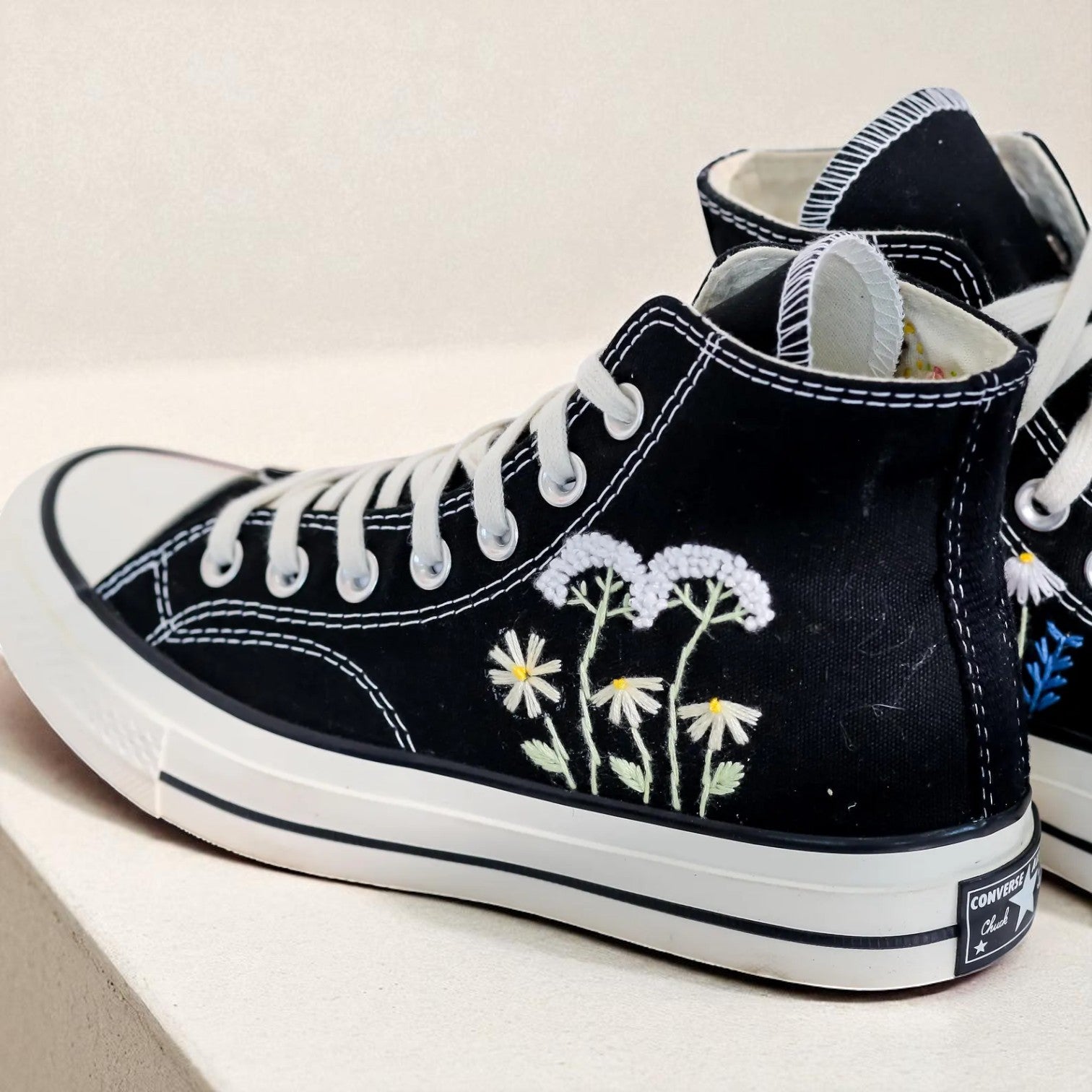 Converse Embroidered Floral High Tops