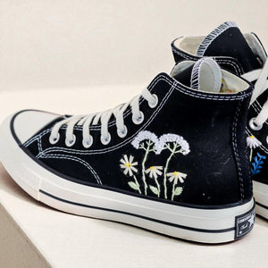 Converse Embroidered Floral High Tops