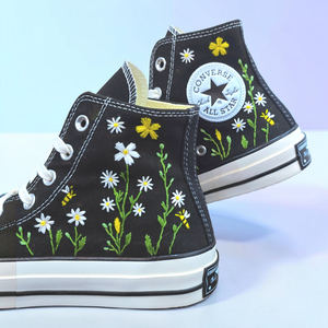 Converse Embroidered Daisy Shoes for Bridal