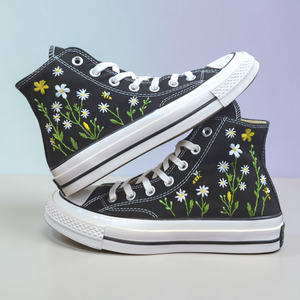 Converse Embroidered Daisy Shoes for Bridal