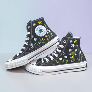 Converse Embroidered Daisy Shoes for Bridal