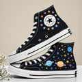 Converse Hand-Embroidered Floral Moon High Tops