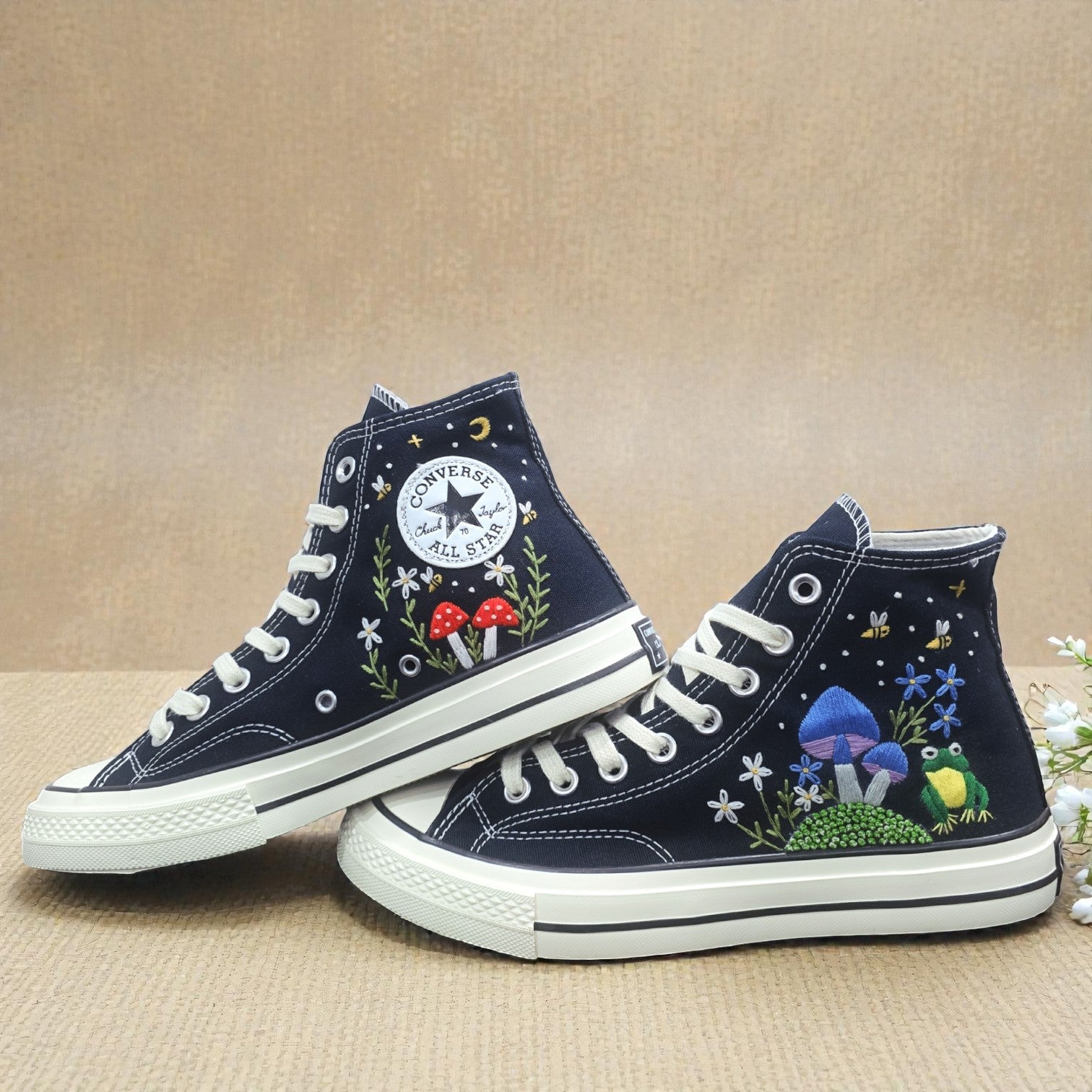 Converse Embroidered Mushroom High Tops