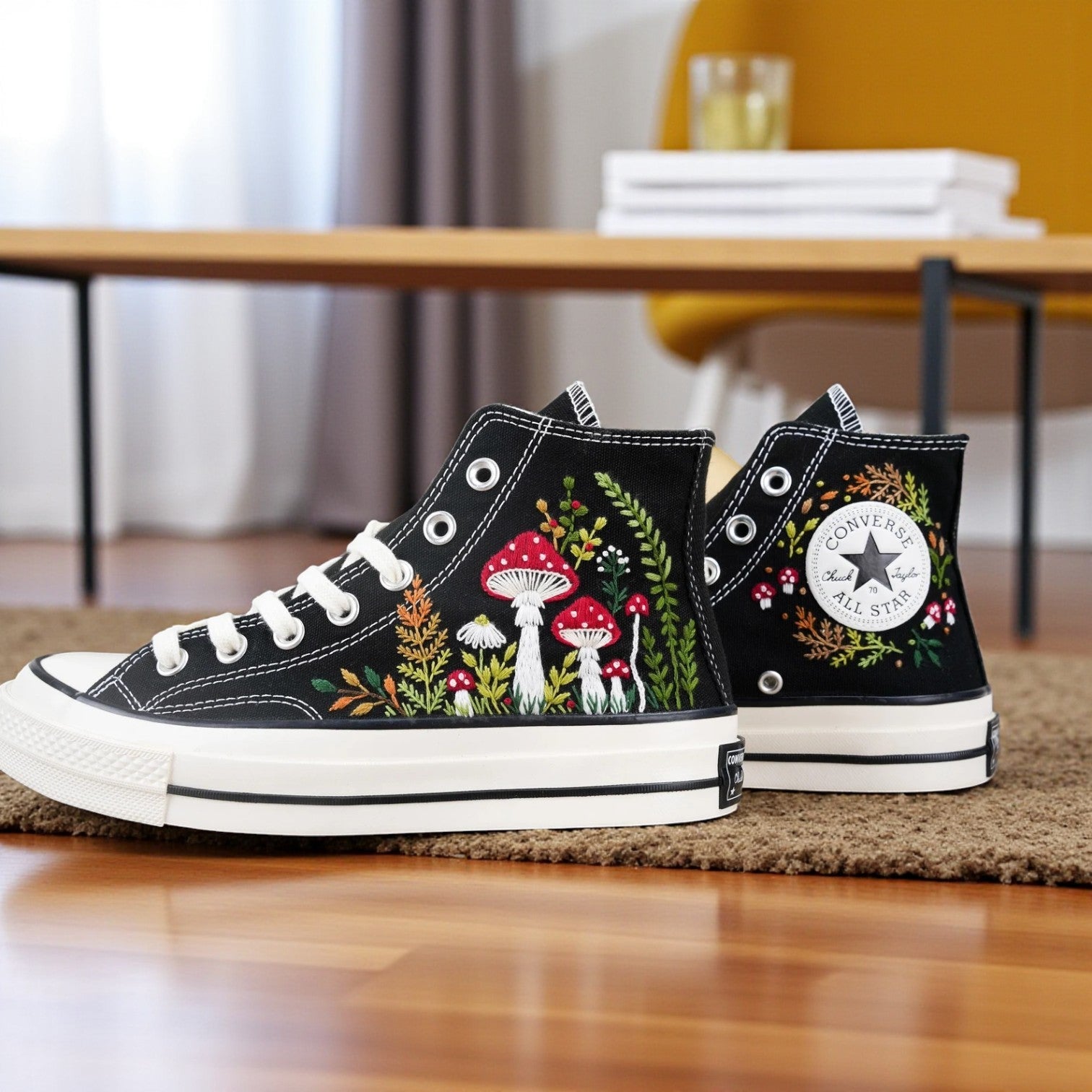 Converse Embroidered Mushroom High Tops