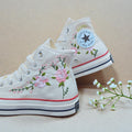 Converse Pink Flowers Embroidered Shoes for Trendy Styles