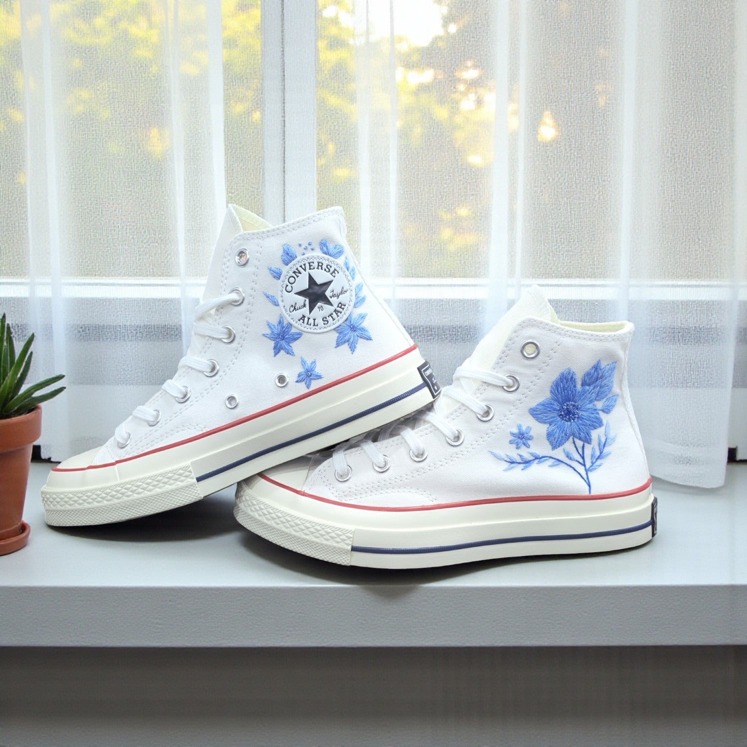 Converse Embroidered Wedding Shoes for Bride