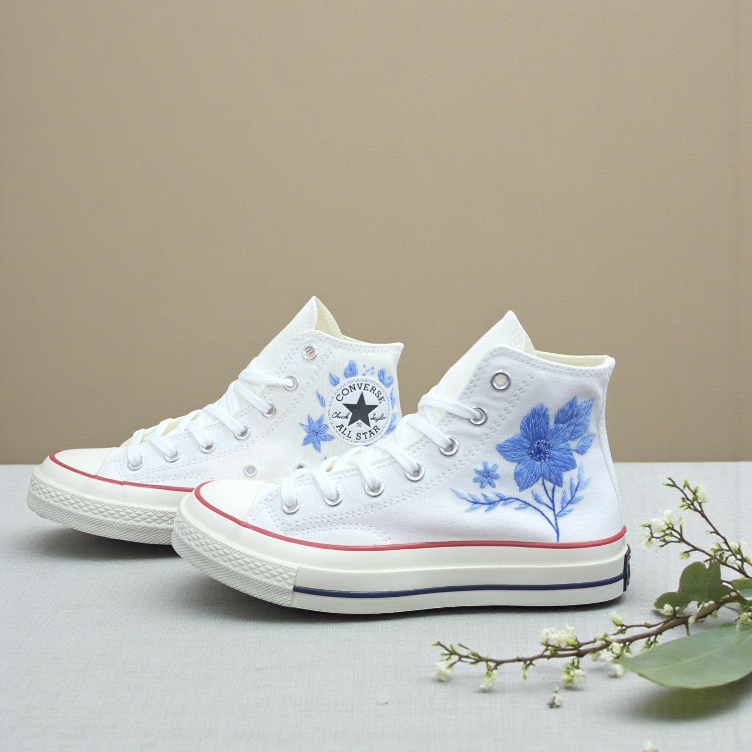 Converse Embroidered Wedding Shoes for Bride