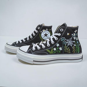 Converse Hand-Embroidered Spider Web Shoes