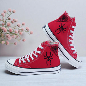 Converse Hand-Embroidered Spider Web High Top Shoes