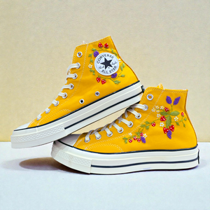 Converse Embroidered Strawberry Shoes