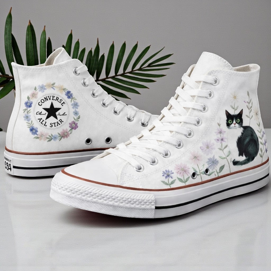 Converse Embroidered Cute High Tops