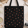 Embroidered Canvas Bag with Floral Design
