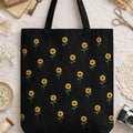 Floral Embroidered Tote - Sunflower Design