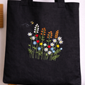 Floral Tote Purse with Hand-Stitched Design