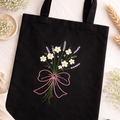 Flower Embroidered Tote BagKawaStitch