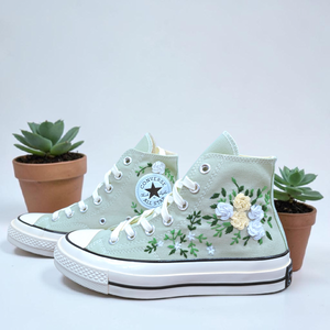 Converse Embroidered Hand Bride Shoes