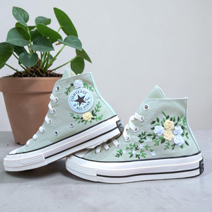 Converse Embroidered Hand Bride Shoes