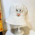 Hand Embroidered Rabbit Linen Baby Hat – Summer Bucket Hat for Babies & Kids