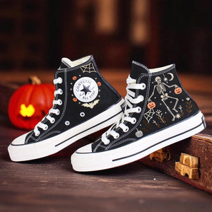 Converse Embroidered Custom Skeleton Shoes