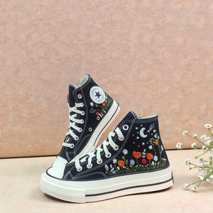 Converse Moon Embroidered High-Top Sneakers
