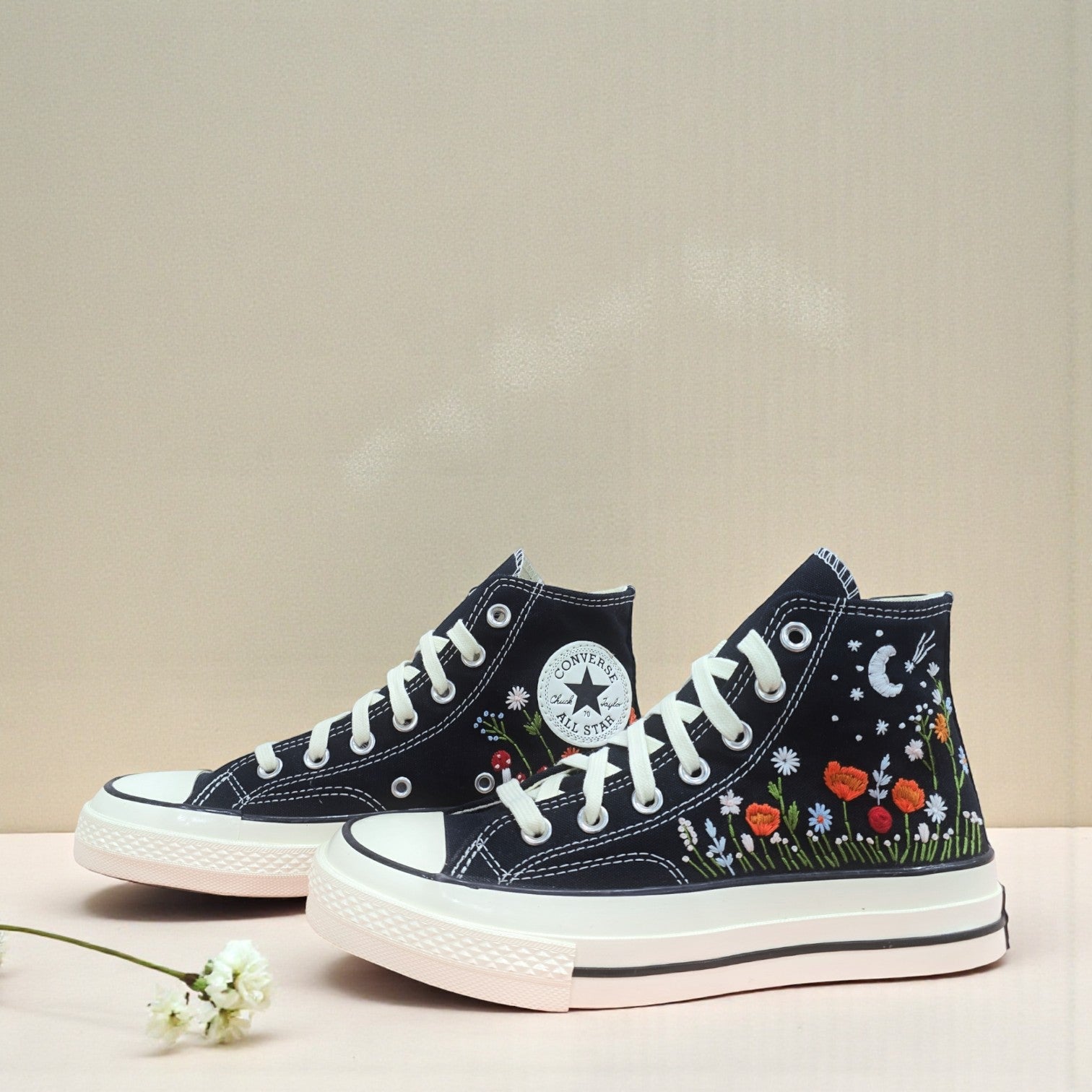 Converse Moon Embroidered High-Top Sneakers