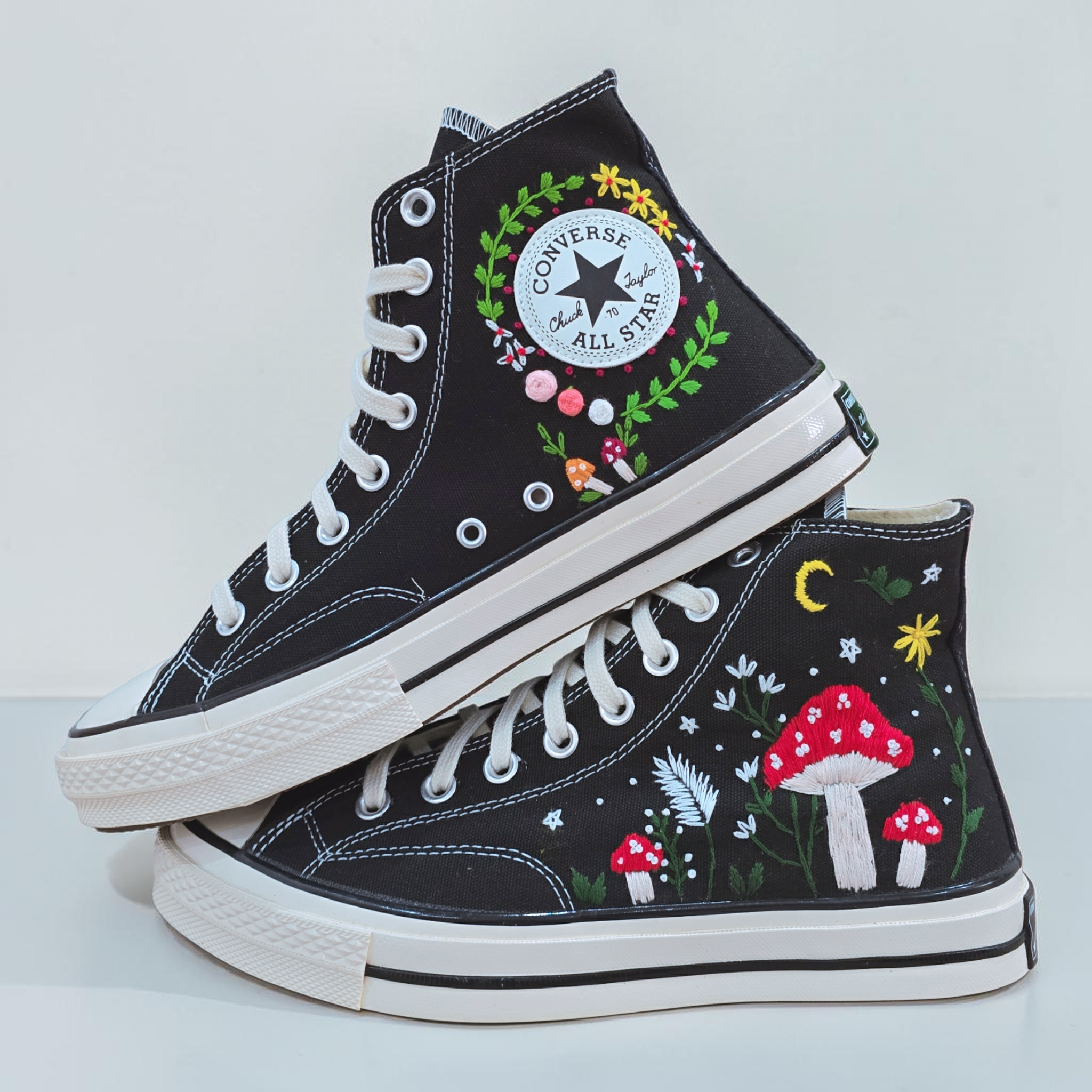 Converse Embroidered Mushroom High Tops