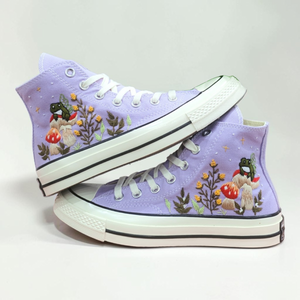 Converse Hand-Embroidered Mushroom High Top Shoes